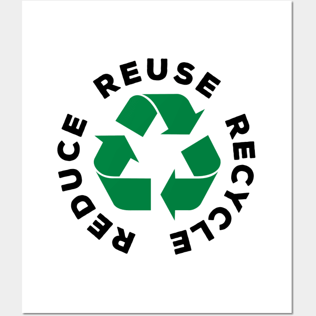 Reduce Reuse Recycle World Environment Day Gift Wall Art by norhan2000